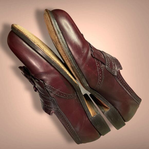 Men\'s ALLEN EDMONDS Bridgeton Dark Burgundy USA Made Tassel Loafers EUC main image 14